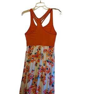 #8660 MUDD WOMENS ORANGE Y2K MAXI RACERBACK DRESS SIZE M